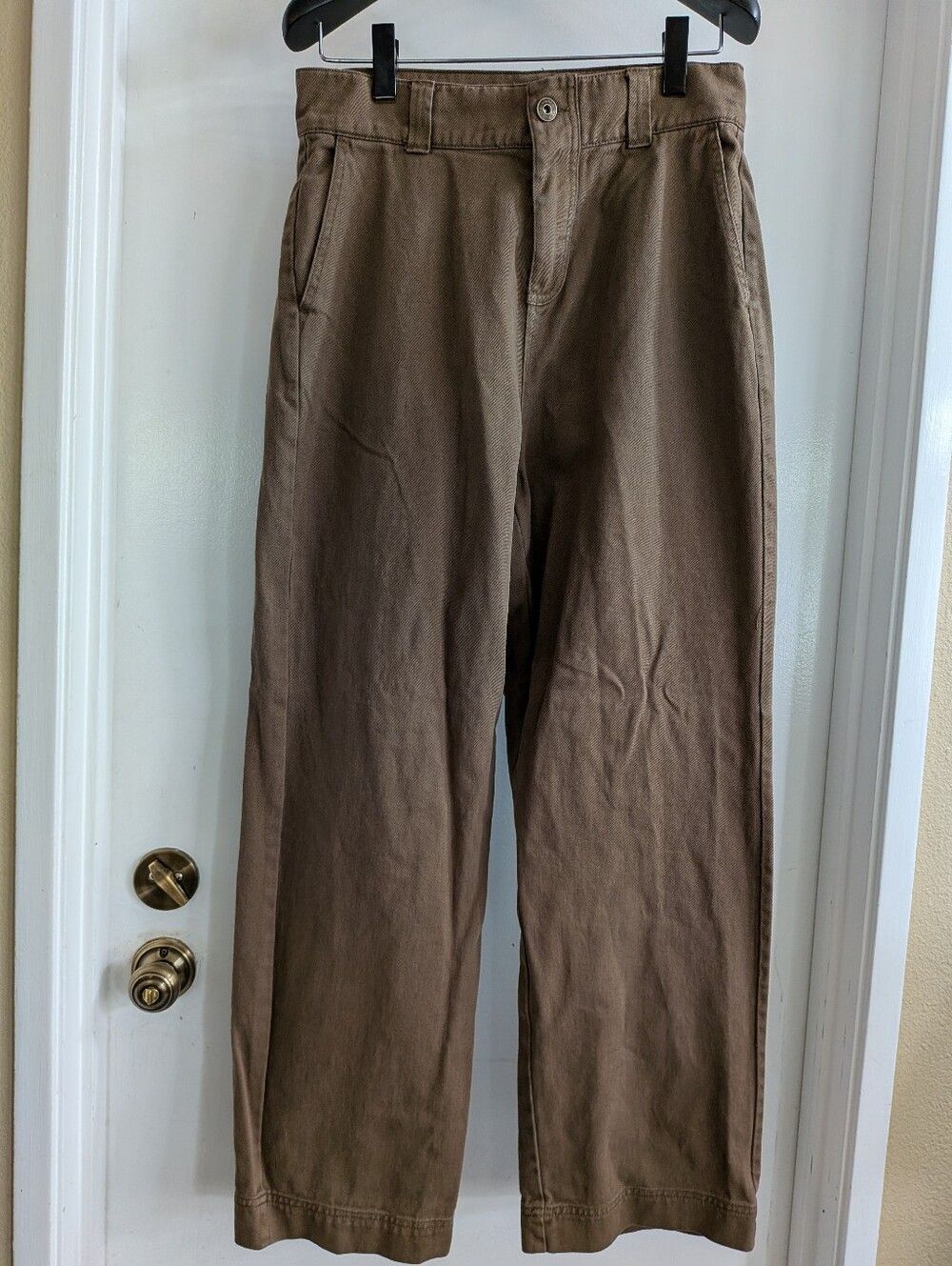 Elwood Men's Brown Barrel Wide -Leg Pants Size 30 Cotton